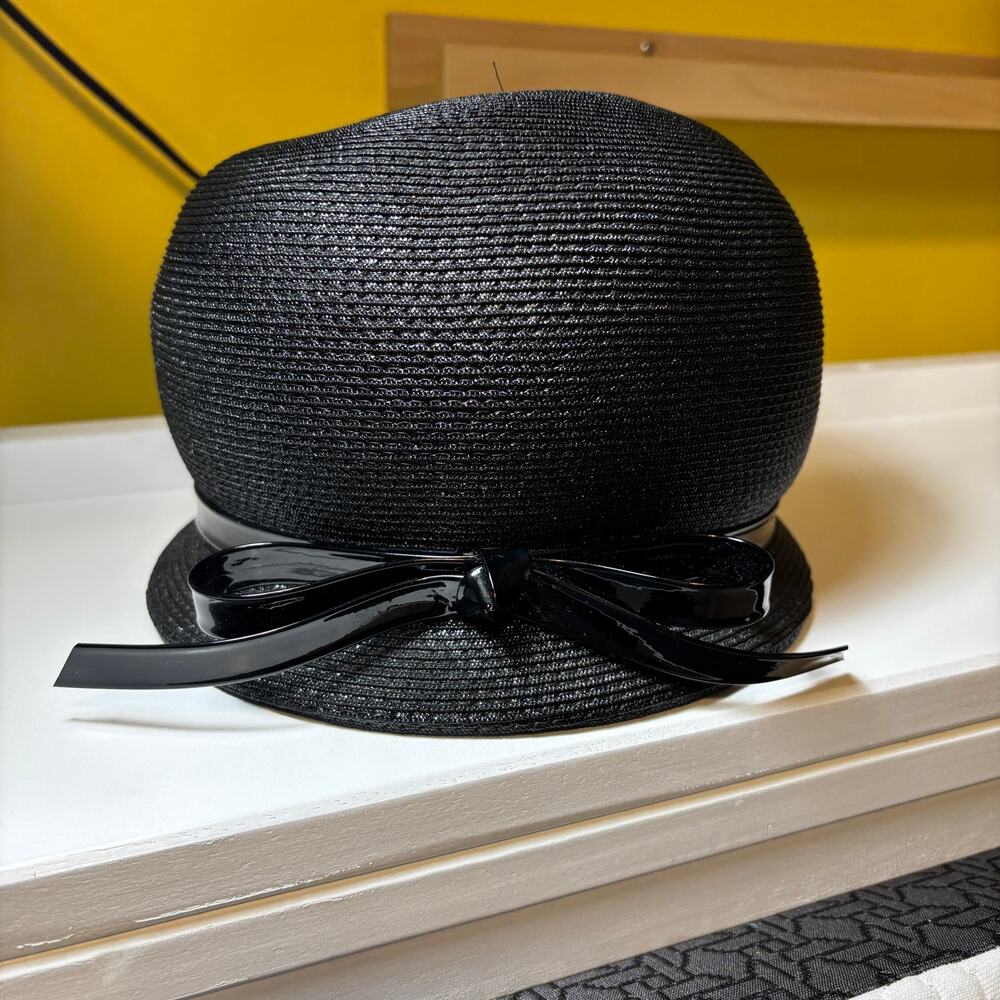 Vintage Marshall Field & Company Hat Bar Black Woven Hat Bow Mid Century